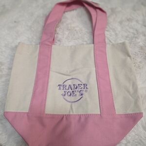 Trader Joe's Pink and Cream Women's Tote Bag
